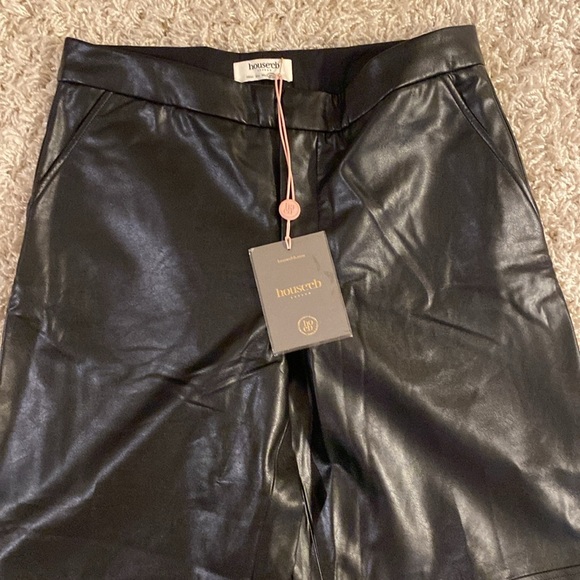 House of CB Black wide Straight Leg Pants size L NWT $195 - Picture 5 of 9